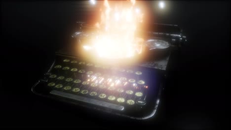 Retro-Schreibmaschine-Im-Feuer